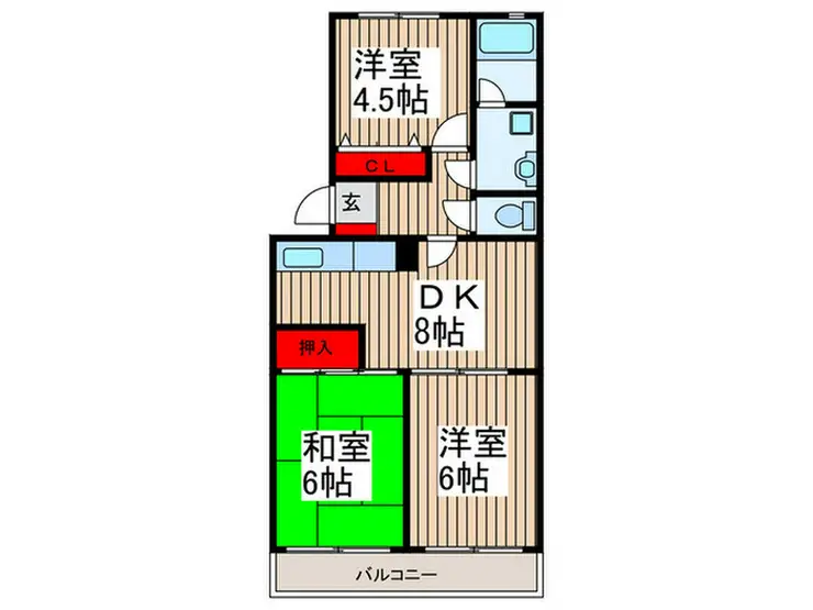 エクセル矢嶋 3階階 間取り