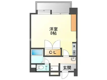 ライフコート(ワンルーム/2階)の間取り写真