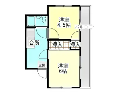 メルポート仁保(2K/3階)の間取り写真