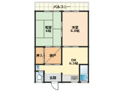 寿コーポA(2SDK/1階)の間取り写真