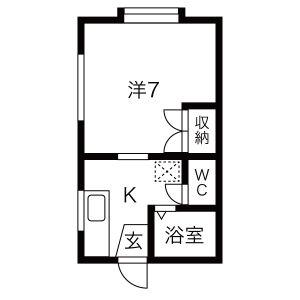 セーザン(1K/2階)の間取り写真