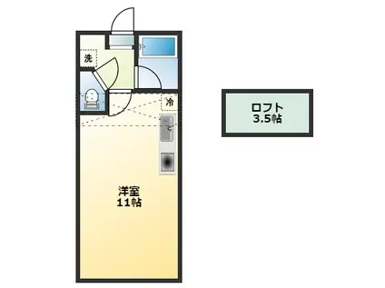 セザンヌ王ヶ崎(ワンルーム/2階)の間取り写真