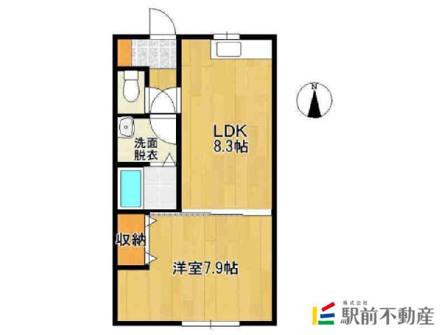 パインハイツI(1LDK/1階)の間取り写真