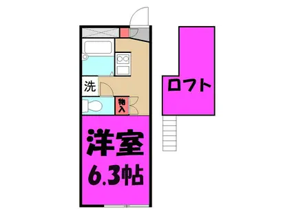 プラムフローラ(1K/1階)の間取り写真