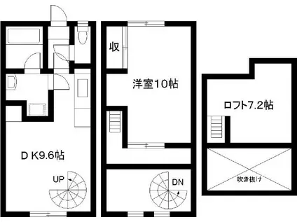 フローラII(1LDK/1階)の間取り写真