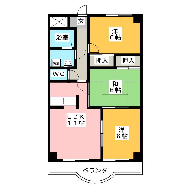 ソシエ 2001(3LDK/2階)の間取り写真