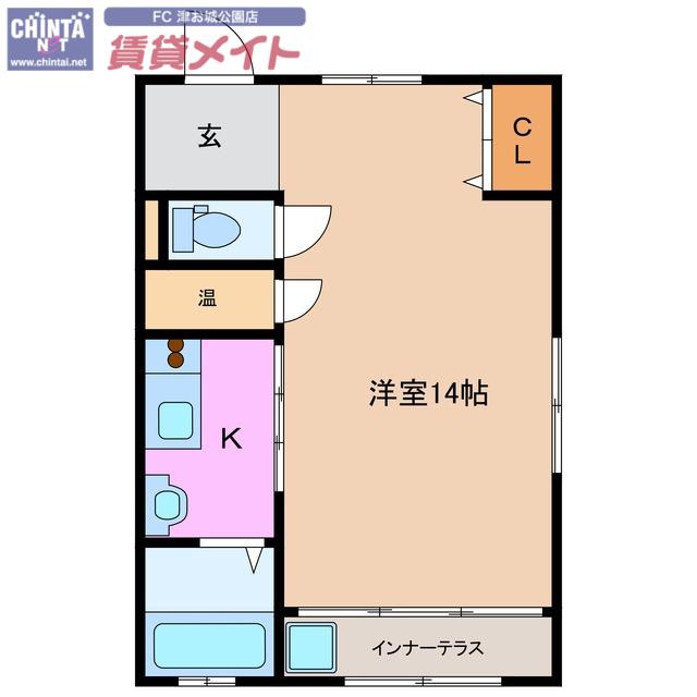 ワンルーム幸II(ワンルーム/1階)の間取り写真