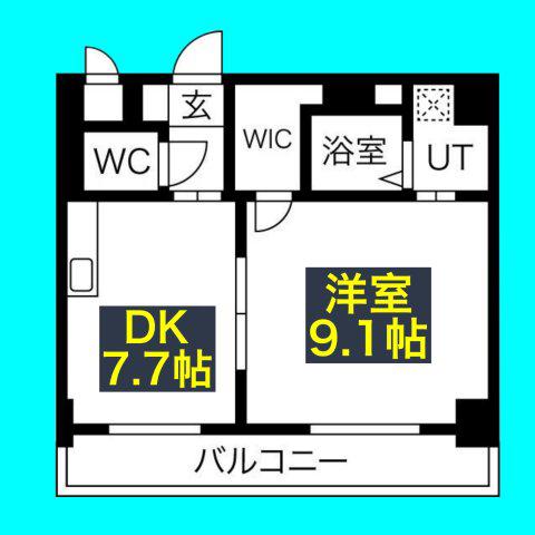 CASONE ASSO(1LDK/7階)の間取り写真