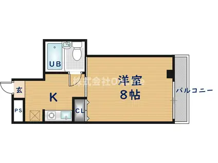 アペックスハイツユニ(1K/2階)の間取り写真