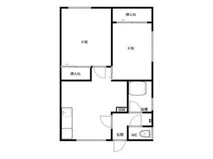 澤口アパート(2DK/1階)の間取り写真