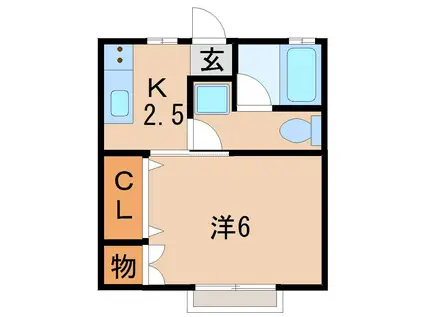 諏訪コーポ(1K/1階)の間取り写真