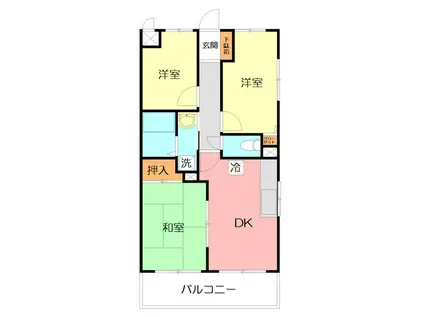 ラフィネ相武台III(3DK/1階)の間取り写真