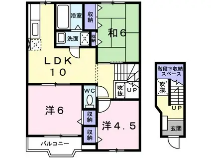 グローバル(3LDK/2階)の間取り写真