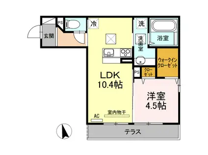 グランディール コート(1LDK/1階)の間取り写真