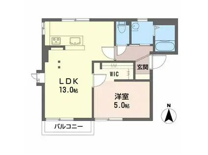 ディアスキタコー B棟(1LDK/1階)の間取り写真