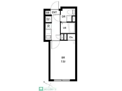 コンポジット品川戸越(1K/1階)の間取り写真