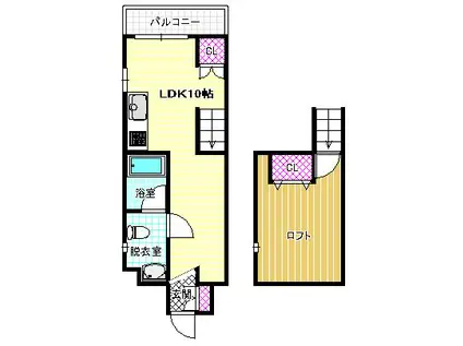 ラ・コートはびきの(1LDK/4階)の間取り写真