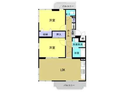 コーポ南風(2LDK/3階)の間取り写真