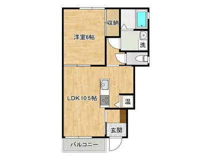 コンフォート秋桜(1LDK/1階)の間取り写真