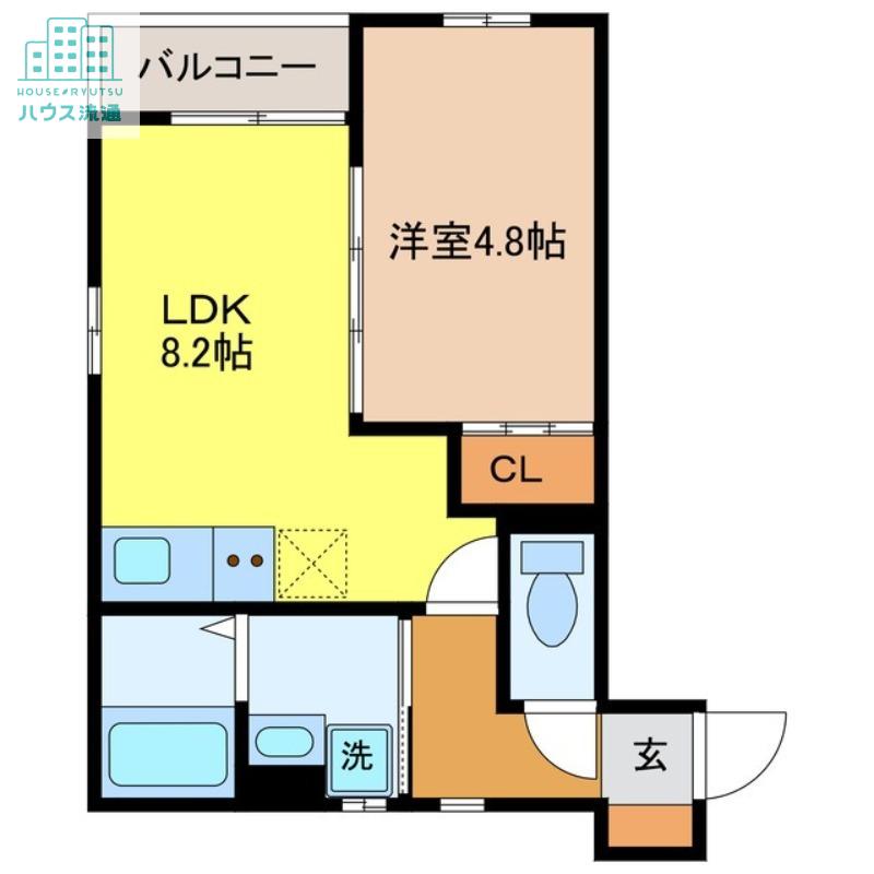 RESIDENCE戸石(1LDK/2階)の間取り写真