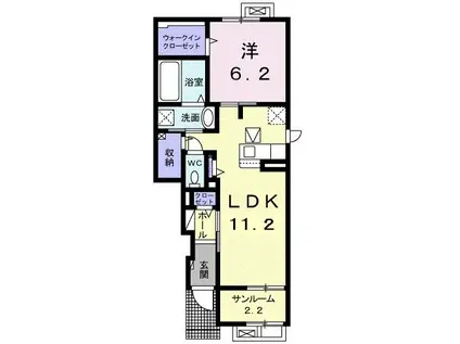 スタジオ パコ(1LDK/1階)の間取り写真