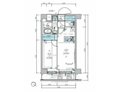 メインステージ板橋志村III(1LDK/2階)の間取り写真