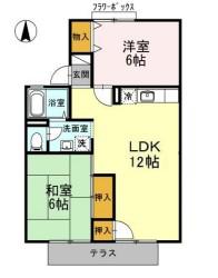ビラ国分寺A棟(3DK/1階)の間取り写真