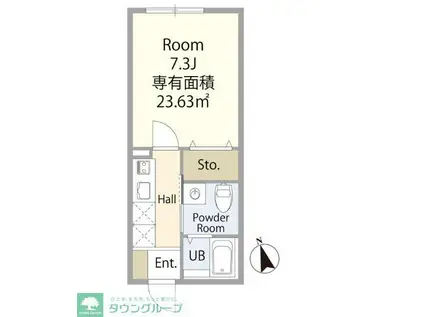 クレスト東村山(1K/1階)の間取り写真