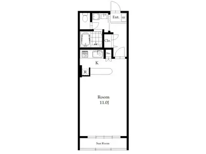 ハニービルディング(ワンルーム/2階)の間取り写真