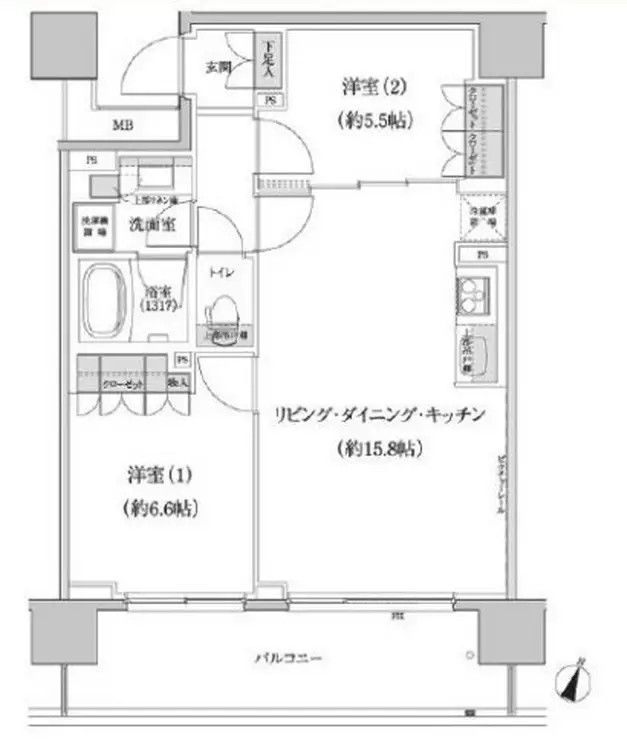 パークハビオ渋谷本町レジデンス 3階階 間取り