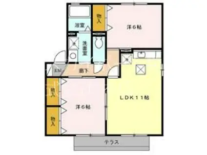 セジュール モア A(2LDK/1階)の間取り写真