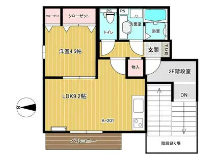 ルミナーレ(1LDK/2階)の間取り写真
