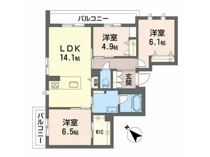 ボヤージュ春日(3LDK/2階)の間取り写真