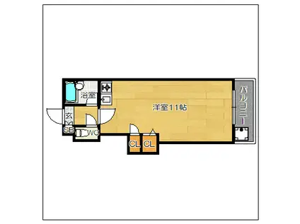 セレーブル平和(ワンルーム/4階)の間取り写真