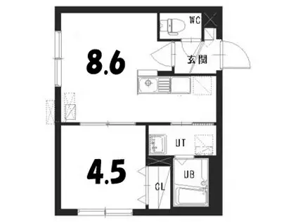 PROGRESS(1LDK/4階)の間取り写真