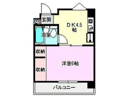 キャッスルミニ松園(1DK/4階)の間取り写真