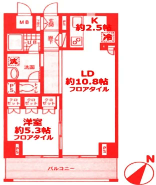 ロジュマン湘南 7階階 間取り