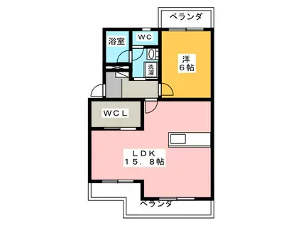 松下アーバンハイム(1LDK/1階)の間取り写真