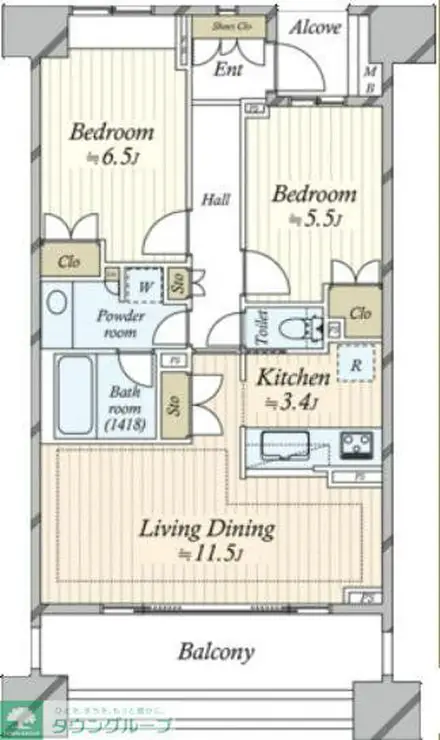 パークハウス清澄白河リバーサイド 10階階 間取り