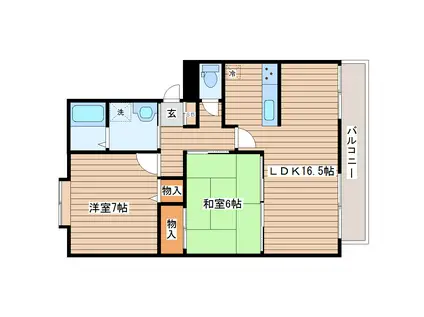 コージィコート壱番館(2LDK/2階)の間取り写真