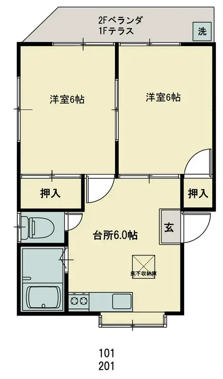 カサイハイツ 1階階 間取り