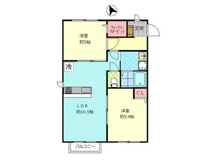 Eフィールド(2LDK/2階)の間取り写真