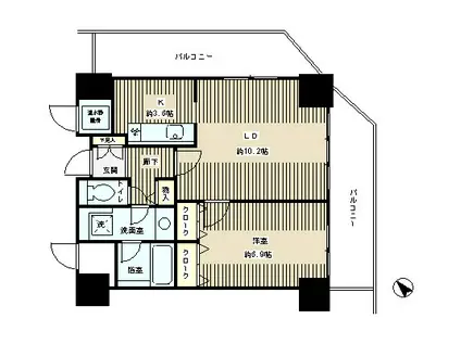 トレステージ目黒(1LDK/7階)の間取り写真
