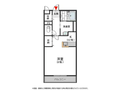 アメニティー東住吉(1K/2階)の間取り写真