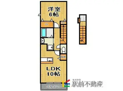 メゾン・ドゥ・シャルマン弐番館(1LDK/2階)の間取り写真