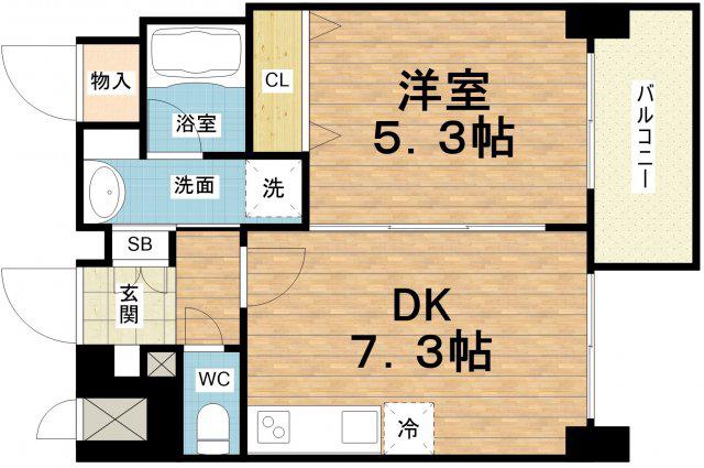 エステムコート難波VIエント(1DK/10階)の間取り写真