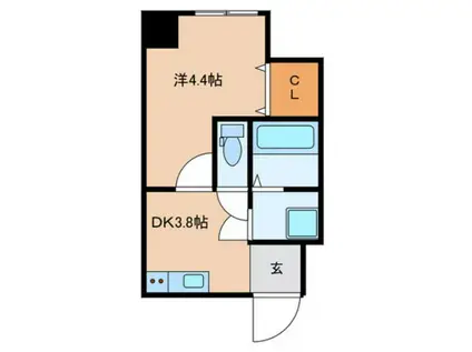 京町プレイスレジデンスI(1DK/3階)の間取り写真