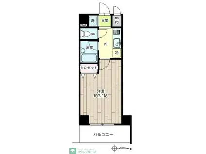 第23新井ビル(1K/6階)の間取り写真