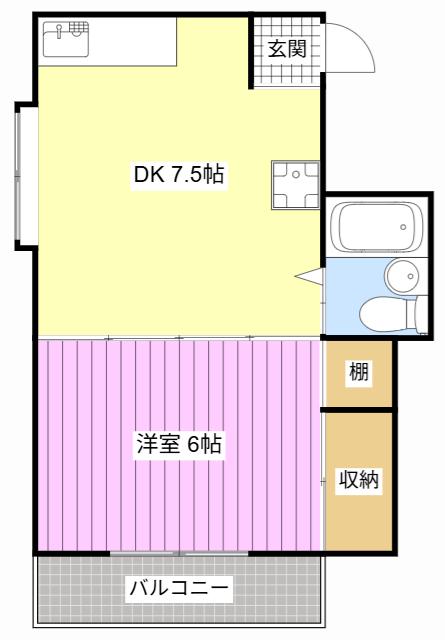 メゾン曳馬A(1DK/2階)の間取り写真