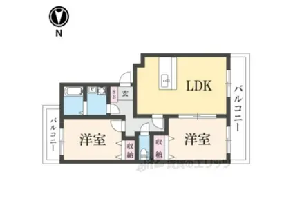 ラ・メゾンAOYAMA(2LDK/2階)の間取り写真